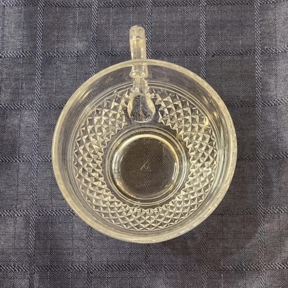 Vintage Diamond Shaped Clear Cut Glass‎ Coffee/Tea Cup